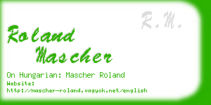 roland mascher business card